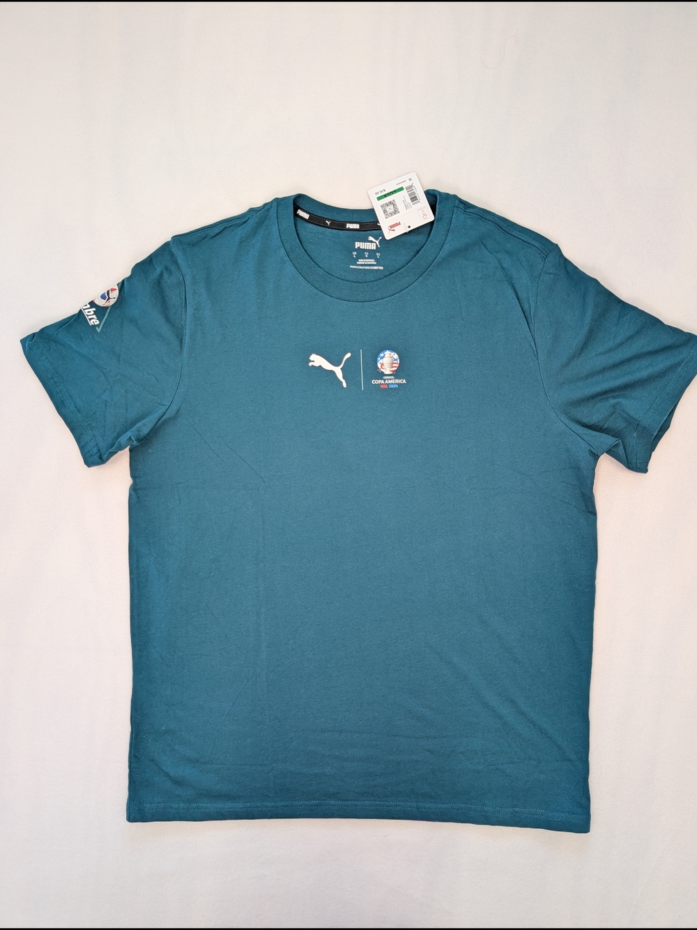 Puma Copa America 2024 USA Men's T-Shirt Teal Blue CONMEBOL Cumbre Graphic NEW